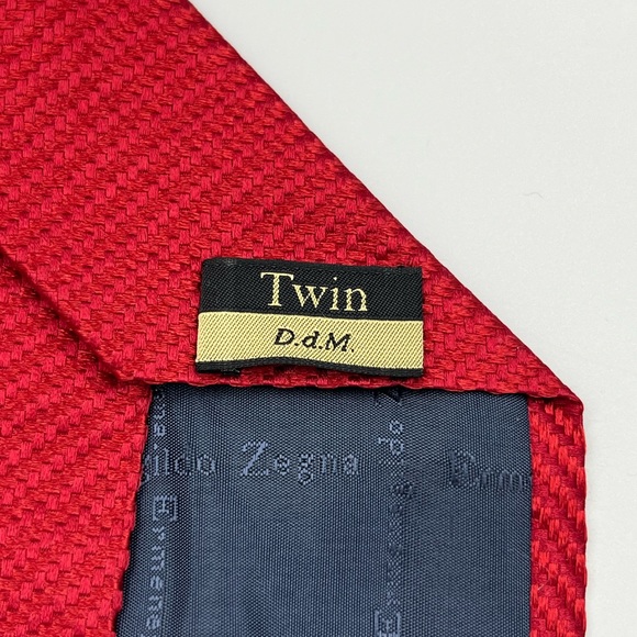 Ermenegildo Zegna Necktie Irregular Men's Twin Tie 100% Silk Made In Italy EUC - Picture 8 of 10